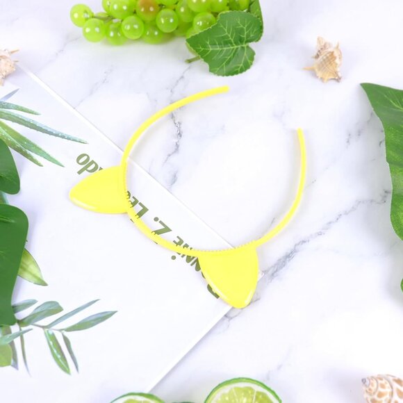 Girls Glossy Cat Ears Simple Comfortable Plastic Cat Ears Headband - Picture 4 of 7